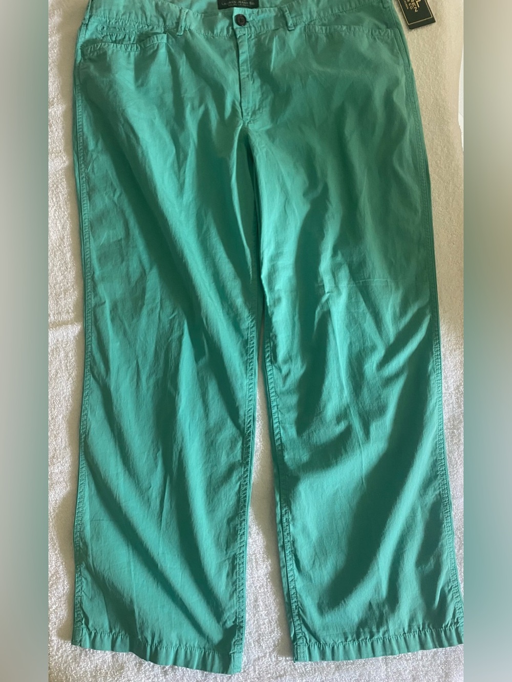 Ralph Lauren Lauren Jeans Co NWT Western Turquoise Straight Leg Chino Pants Sz16